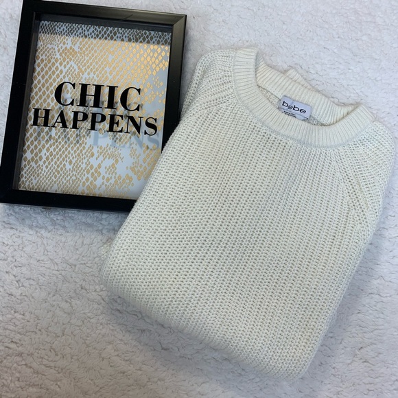 bebe Sweaters - Bebe Women’s Lace Up Detail Crew Neck Sweater